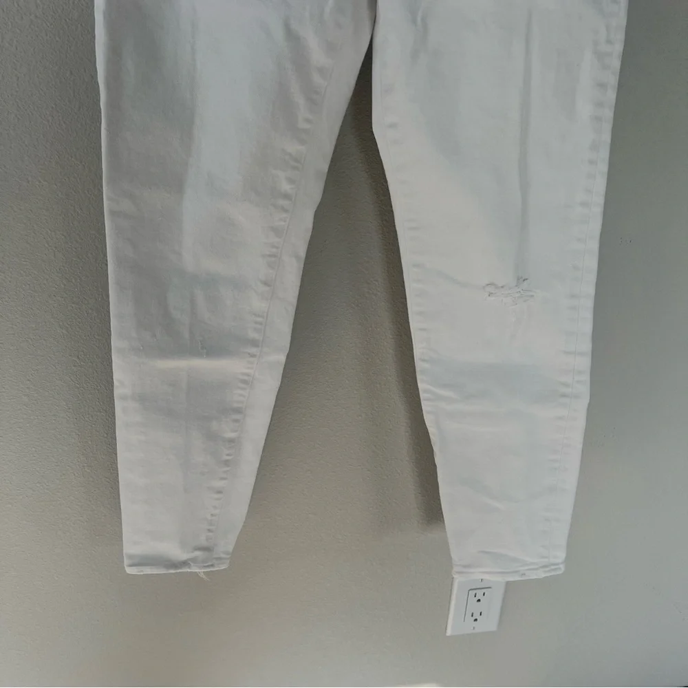 Moussy Vintage Velma Skinny Ankle Jeans White Denim Distressed Women’s 28